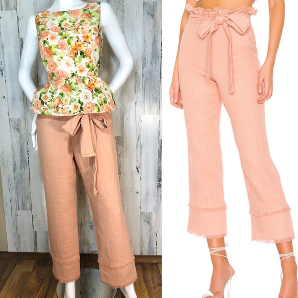 Lovers + Friends Pants - Lovers + Friends Revolve Linen Frayed Annette Pant